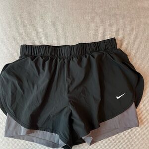 Nike Women's Black and Gray Athletic Shorts